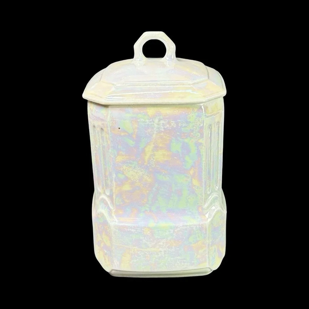 MEPOCO Wares Oatmeal Canister Iridescent Lustreware Made In Germany Vintage‎